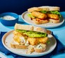 A serving of air-fryer fish fingers in a sandwich