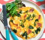 Air fryer omelette Air fryer omelette with a green salad