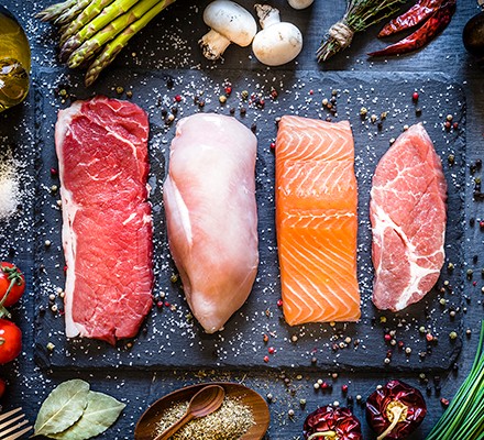 Different proteins uncooked