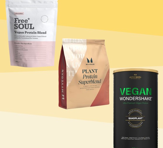 A selection of vegan protein powders