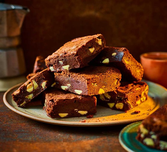 Best air-fryer desserts Air-fryer brownies in a stack on a plate