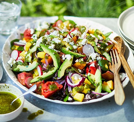 Epic summer salad served in a large bowl