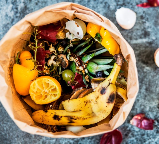 Food waste in bin