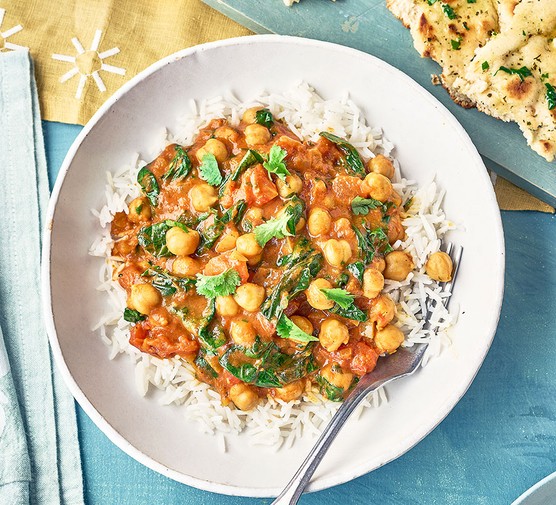 A portion of garam masala vegetable curry
