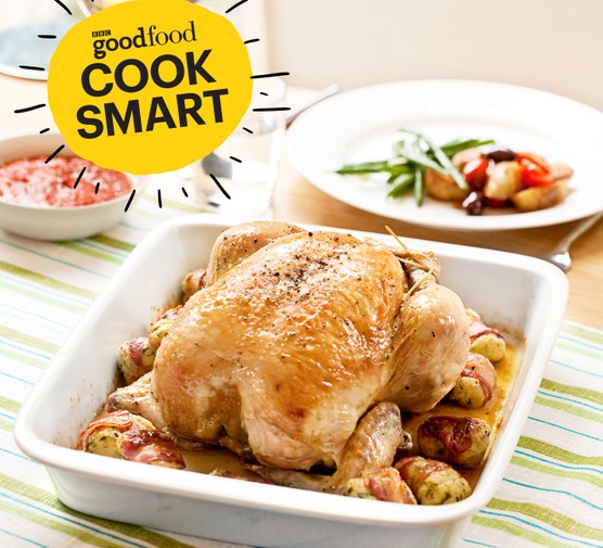 Dish of roast chicken