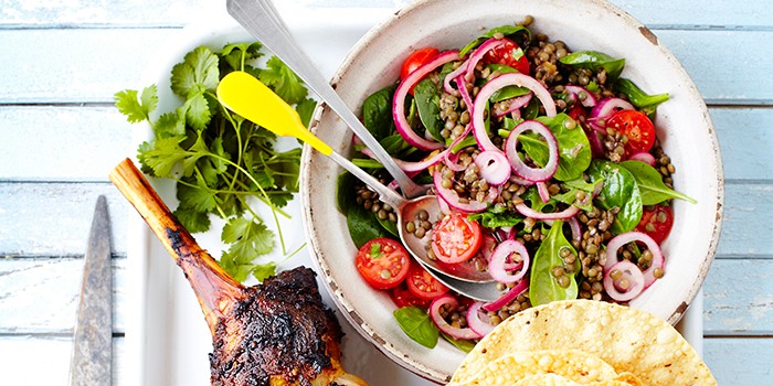Lentil and tomato salad