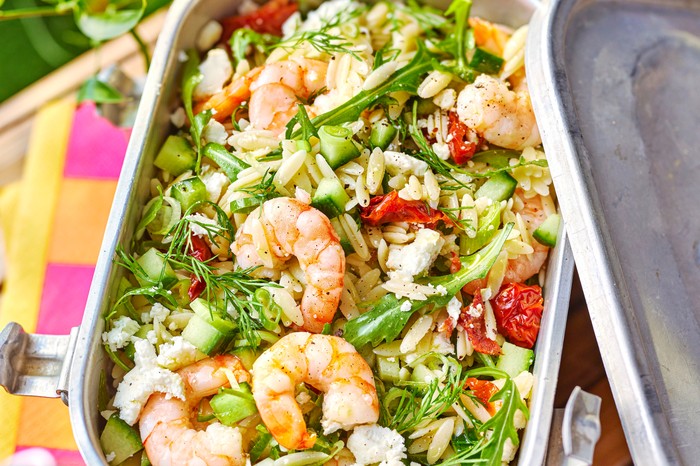 Orzo, feta & prawn pasta salad Orzo, feta & prawn pasta salad
