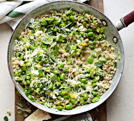Barley & broad bean risotto