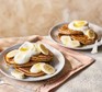Protein pancakes with banana Two servings of protein pancakes with banana