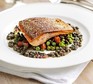 Pan-fried sea trout, peas & chorizo fricassée Pan-fried sea trout, peas & chorizo fricassée