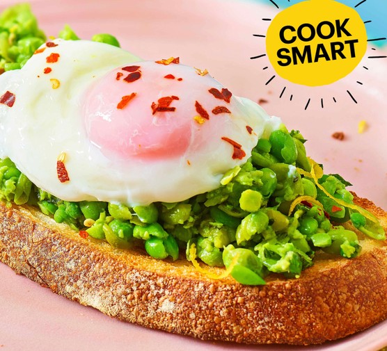 5 cheap ways to use a bag of frozen vegetables Smashed peas on toast with a poached egg on top