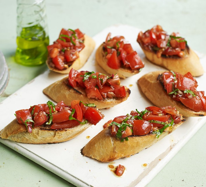 tomato-bruschetta Tomato bruschetta on plate