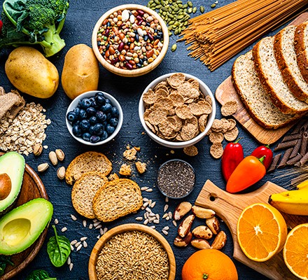 Selection of vitamin-rich foods