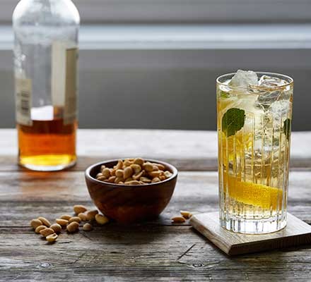 Whisky highball in a tall cocktail glass