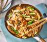 Chicken chow mein Chicken chow mein in a wok